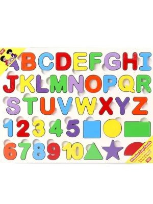 Capital Alphabets Numbers Shapes With Thumbcuts Multicolour 42 Pieces