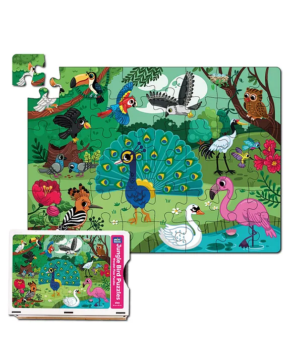 Jungle Birds Wooden Jigsaw Puzzles 48 Pieces