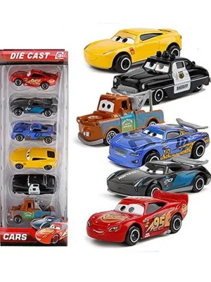 Uniquebuyin Die Cast Free Wheel Metal Racing Cars Pack of 6 Multicolor