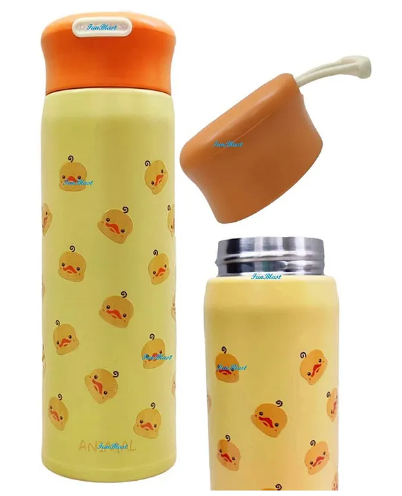 BPA Free Double Walled Insulated Stainless Steel Water Bottle Yellow 420 ML