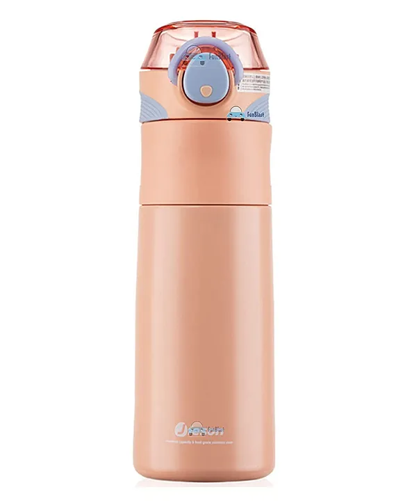 BPA Free Double Wall Vacuum Insulated Water Bottle with Straw Pink 520 ML
