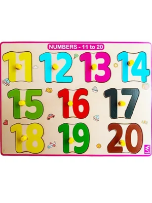 Numbers 11 to 20 Peg Board Puzzle With Counting Inside Tray Multicolour 10 Pieces