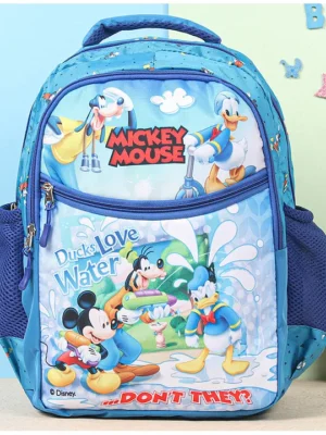 Mickey Mouse And Friends Theme School Backpack Height 16 inch (Color and Print may vary)
