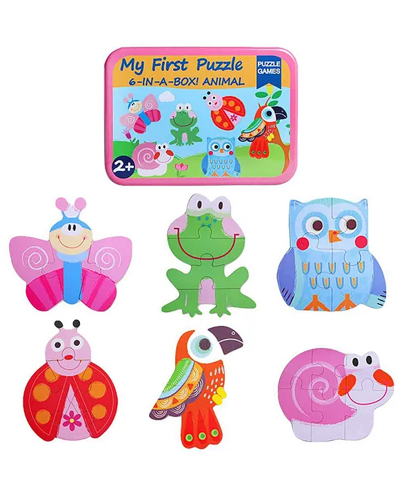 6in1 Toddler Fun Jigsaw Early Educational Toy Puzzle Game Box for Kids Gift Birds/Insect (color may vary)