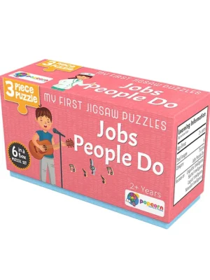 Popcorn Games & Puzzles Jobs People Do Set of 6 Puzzles Plus Flash Cards Multicolour 18 Pieces