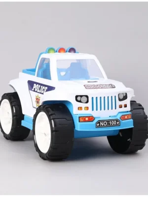United Agencies Friction Powered Indo Police Jeep White