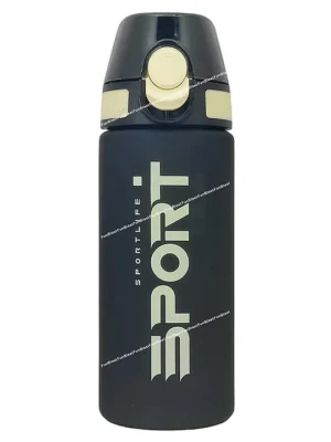 Water Bottle with Straw Black 500 ml