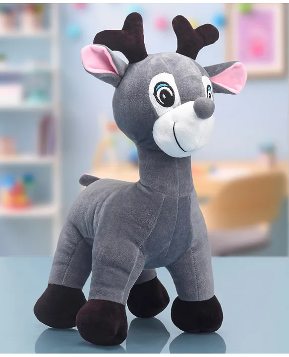 Plush Deer Soft Toy 30cm Stuffed Animal for Kids Made with Premium Fabric Playtime Buddy & Nursery Decor for Boys and Girls Ideal Gift BIS Certiifed