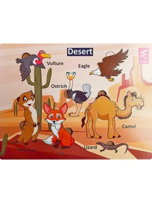 Wissen Desert Habitat Learning Puzzle Board Game (Color May Vary)