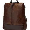 VISMIINTREND Vegan Leather Casual Backpack Purse Coffee Brown Height 11.8 inches