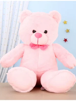 Edu Kids Toys Teddy Bear Soft Toy Light Pink With Pink Tie Height 50 cm