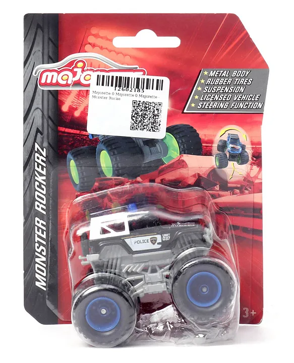 Majorette Rockerz Assortment Police Unit 037 Die Cast and Free Wheel Toy Monster Truck Grey