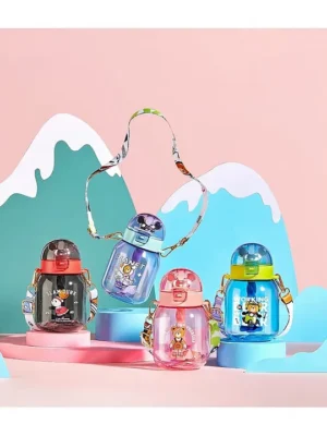 Beautiful Bear Design Water Bottle BPAFree for Kids 600 ML Color May Vary