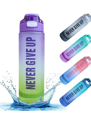 Spanker Never Give Up Motivational Leakproof Water 30 Oz (900 ML) PURPLE GREEN SSTP