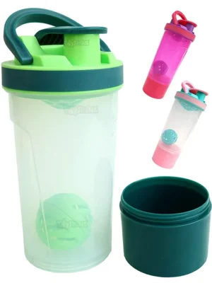 Spanker 24 Oz Leak Proof Mixer Cup with Blending Ball Mixing Bottles for Protein Shakes Dark Green 710 ml