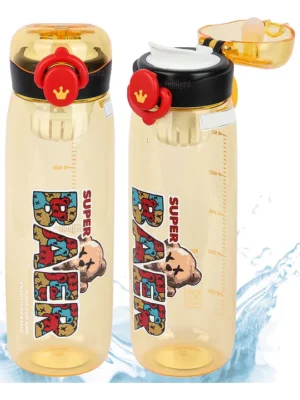 AntiLeak NonToxic & BPA Free Water Bottle with Stainer & Lock Yellow 600 ml