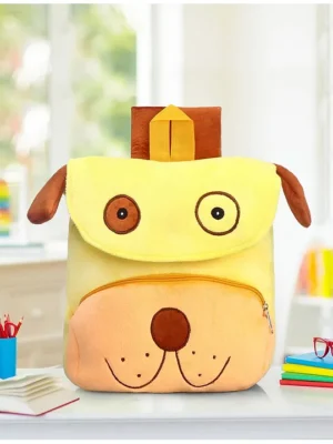 Babyhug Dog Faced Soft Toy Bag Yellow & Peach 13 Inches