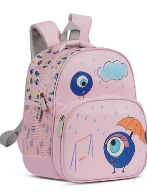 VISMIINTREND Vismiintrend Evil Eye Cartoon Print School Bag Pink 12 Inches