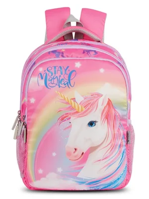 VISMIINTREND Vismiintrend Unicorn School Bag Backpack for Kids Boys and Girls Pink Height 15.7 Inches