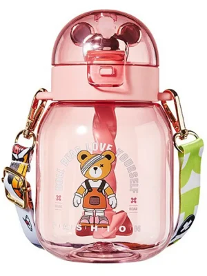 Bear Design Water Bottle Green 600 ml