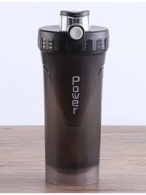 Sports Shaker Sipper Bottle with Blender Ball Black 700 ml