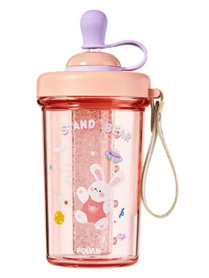 Tumbler Bottle With Cooling Ice Stick Pink 500 ml