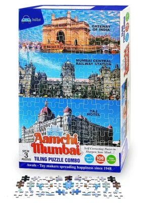 Jigsaw Puzzles for Kids Set of 3 Mumbai City Puzzles Multicolor 108 Pieces