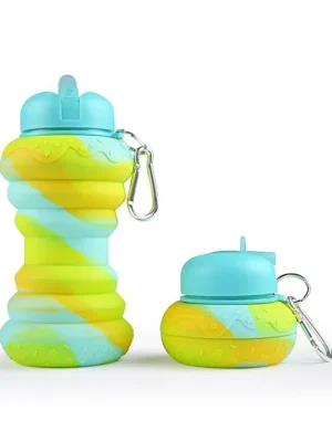 Donut Shaped Silicone Sipper Bottle Multicolour 600 ml