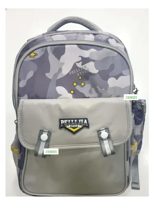 YAMAMA Yamama Attractive Design High Quality Durable Fabric Casual Multipurpose Backpack for School and College Grey Height 16 Inches