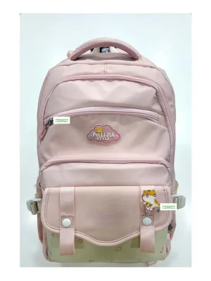 YAMAMA Yamama High Quality Durable Fabric Casual Multipurpose Backpack for School Pink Height 18 Inches
