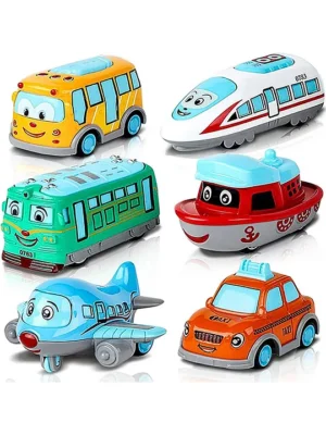 ADKD Die Cast Pull Back Action Metal Car Set Pack of 6 Multicolour