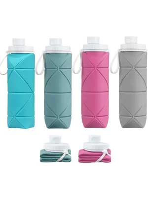 Platinum Silicone Collapsible Water Bottle 600 ml Colour May Vary