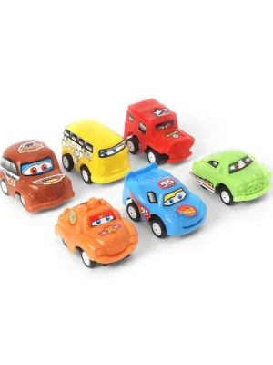UrbanTots Urban Tots Pull Back Car Pack of 6 Multicolor