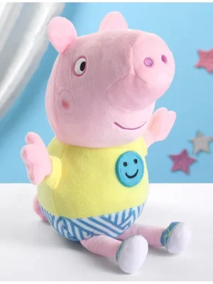 Peppa Pig George Blue Smiley Plush Soft Toy Yellow Height 30 cm