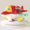 Funbee Plato Express 360 Degree Bump & Go Rotating Air Bus Toys for Kids with Flashing Lights & Sounds Red