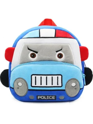 The little lookers THE LITTLE LOOKERS Plush Baby Backpack Police Car Design Blue Height 10 Inches