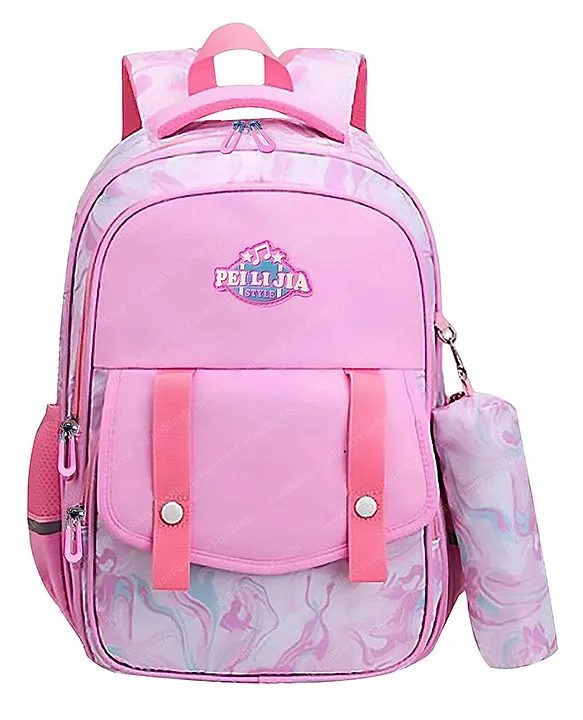 FunBlast Casual Bag for Boys & Girls School College Bag Pink 16.5 Inches