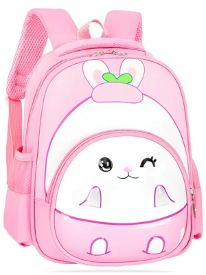 Bembika Kindergarten Cute Cartoon Kids School Bag Rabbit Pink 11.8 Inches