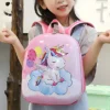 Bembika Kindergarten Cute Cartoon Kids School Bag for Boys and Girls (Unicorn Baby Pink)