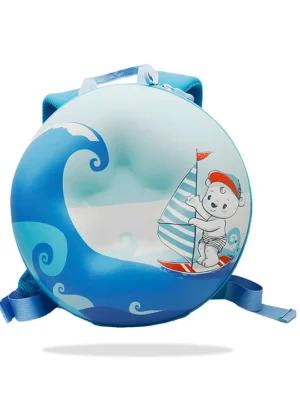 Bembika Kindergarten Cute Cartoon Kids School Bag Preschool Plush Travel Bag Eggshell Donut Blue 10 Inches
