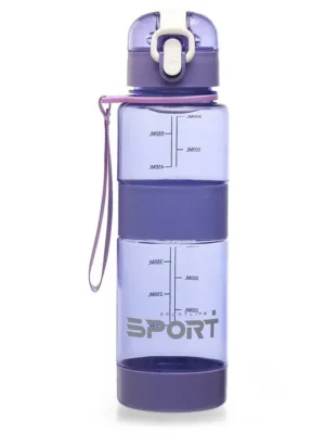 Water Bottle with Push Button Cap Purple 600 ml