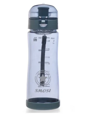 Water Bottle with Flip Open Cap Grey 520 ml