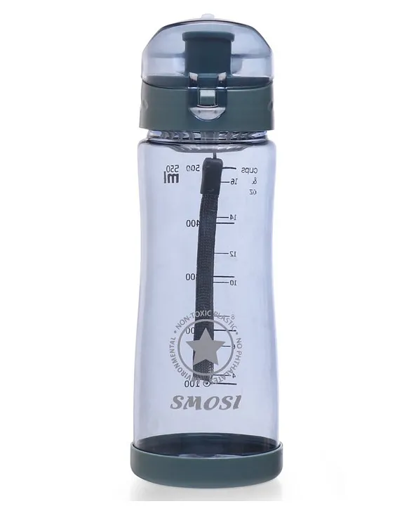 Water Bottle with Flip Open Cap Grey 520 ml