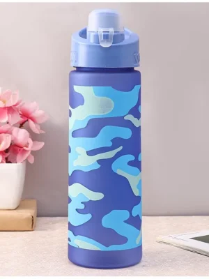 Water Bottle with Camo Print Blue 700 ml