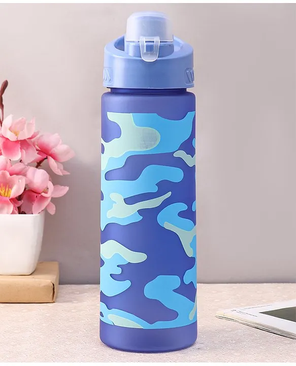 Water Bottle with Camo Print Blue 700 ml