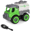SVE Sanitation Oil Tanker Vehicles DIY Sanitation Trucks with 1 Screwdriver Tools Kids Building Trucks Green