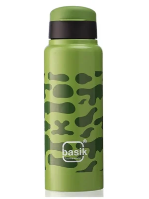 Zoe Stainless Steel Single Wall Camouflage Print Water Bottle Green 740 ml