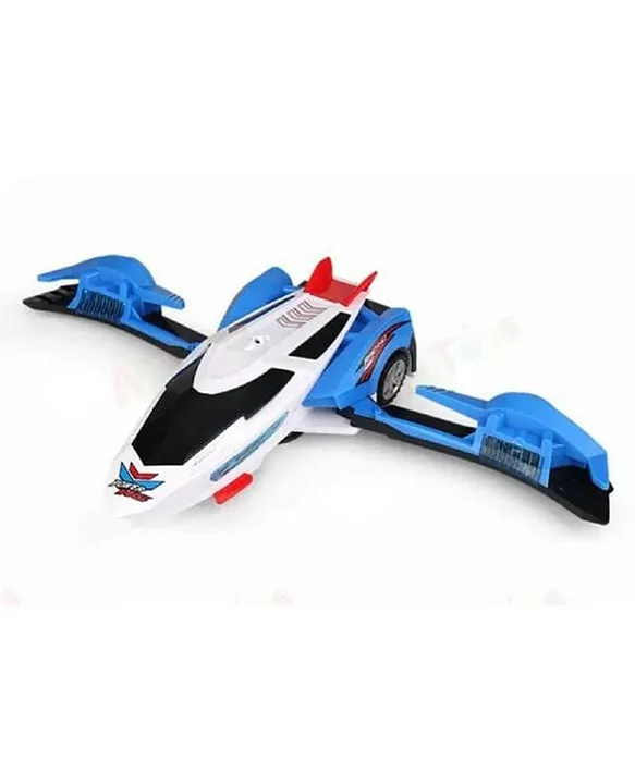 AKN TOYS Deformation car & Plane Multi Color Deformation 360 Degree Rotating Light Music car (Color May Vary)