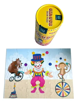 Metclap Circus Jigsaw Puzzle 30 Pcs inside Round Box) Multicolor