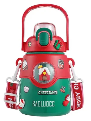DIY Red Deer Stainless Steel Christmas Water Bottle for Kids 850ml